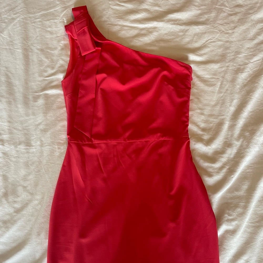 One Shoulder Semi Formal Coral Dress